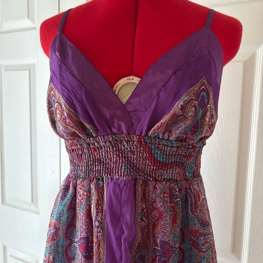 Purple Ruched Halter Maxi Dress